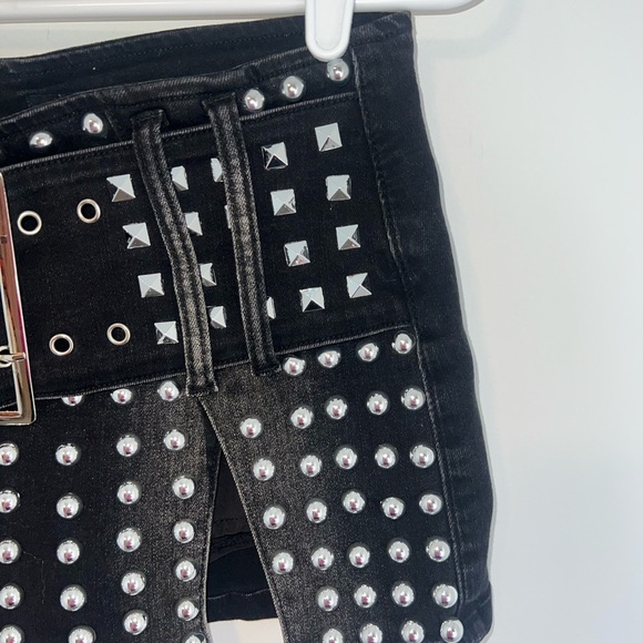Current Mood Dream Closet Studded Denim Skort Black small - Picture 6 of 11